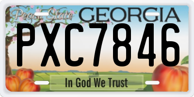 GA license plate PXC7846