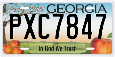 GA license plate PXC7847