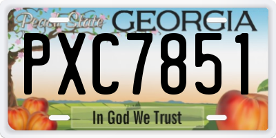 GA license plate PXC7851