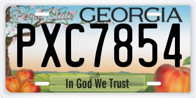 GA license plate PXC7854