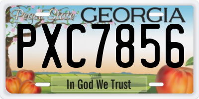 GA license plate PXC7856