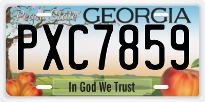 GA license plate PXC7859