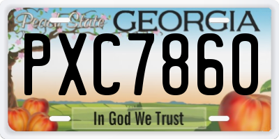 GA license plate PXC7860