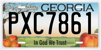 GA license plate PXC7861