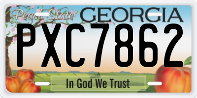 GA license plate PXC7862