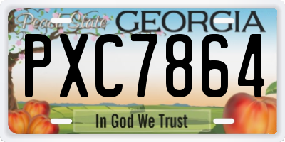 GA license plate PXC7864