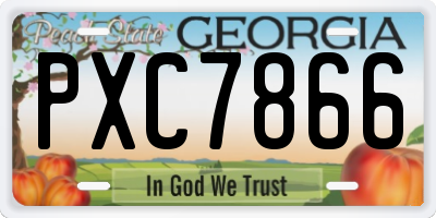 GA license plate PXC7866