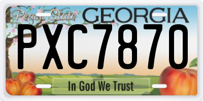 GA license plate PXC7870