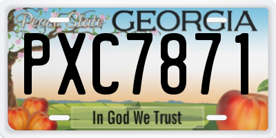 GA license plate PXC7871