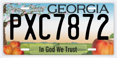 GA license plate PXC7872