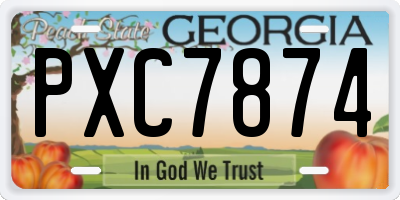 GA license plate PXC7874