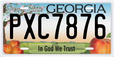 GA license plate PXC7876