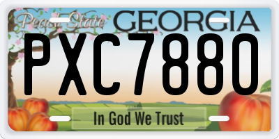GA license plate PXC7880