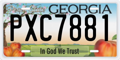 GA license plate PXC7881