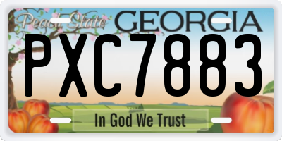 GA license plate PXC7883