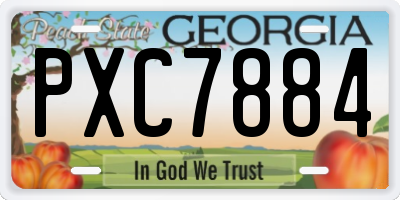 GA license plate PXC7884