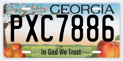 GA license plate PXC7886