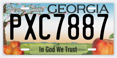 GA license plate PXC7887