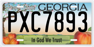 GA license plate PXC7893