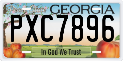 GA license plate PXC7896