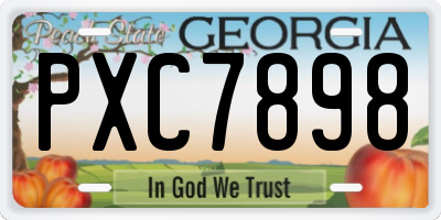 GA license plate PXC7898
