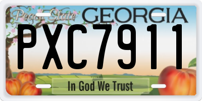 GA license plate PXC7911