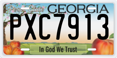 GA license plate PXC7913