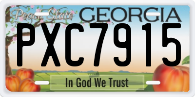 GA license plate PXC7915