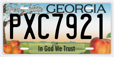 GA license plate PXC7921