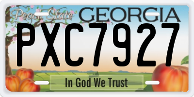 GA license plate PXC7927