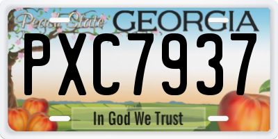 GA license plate PXC7937