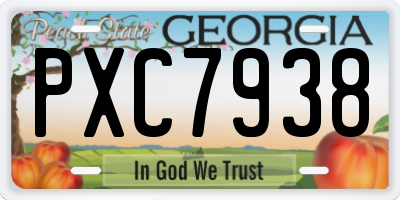 GA license plate PXC7938