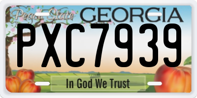 GA license plate PXC7939