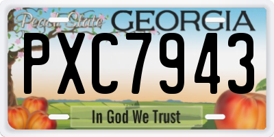 GA license plate PXC7943