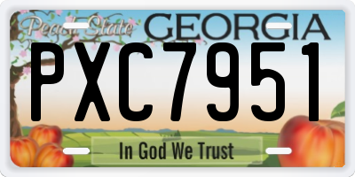 GA license plate PXC7951