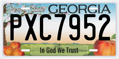 GA license plate PXC7952