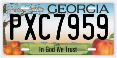 GA license plate PXC7959