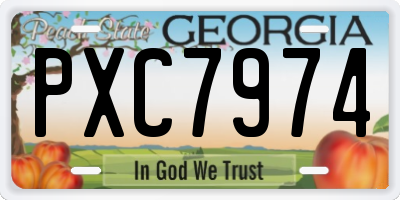 GA license plate PXC7974