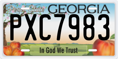 GA license plate PXC7983
