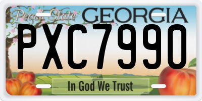 GA license plate PXC7990