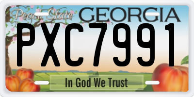 GA license plate PXC7991