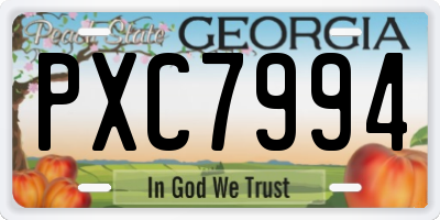 GA license plate PXC7994