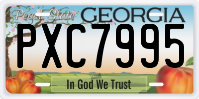 GA license plate PXC7995