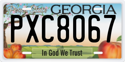 GA license plate PXC8067