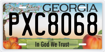 GA license plate PXC8068