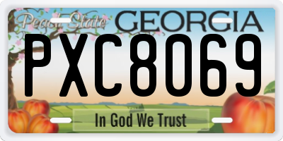 GA license plate PXC8069