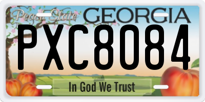 GA license plate PXC8084