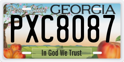 GA license plate PXC8087