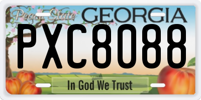 GA license plate PXC8088