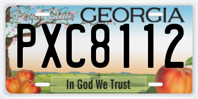 GA license plate PXC8112